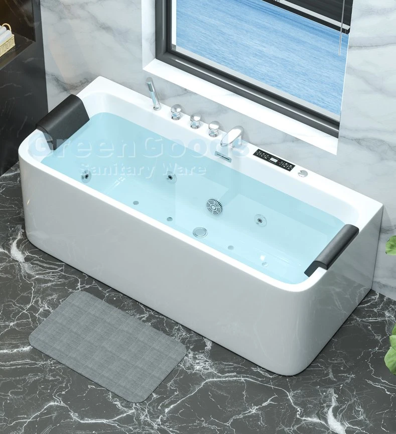 CE High quality/High cost performance Colorful Simple Chinese Home and Hotel Bathroom Used Econom Tub Massage Jetted SPA Red Whirlpool Bathtub