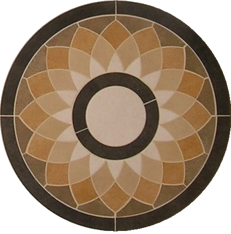 Custom-Made Architectural Natural Marble with Honey Onyx Waterjet Medallion Flooring Tile