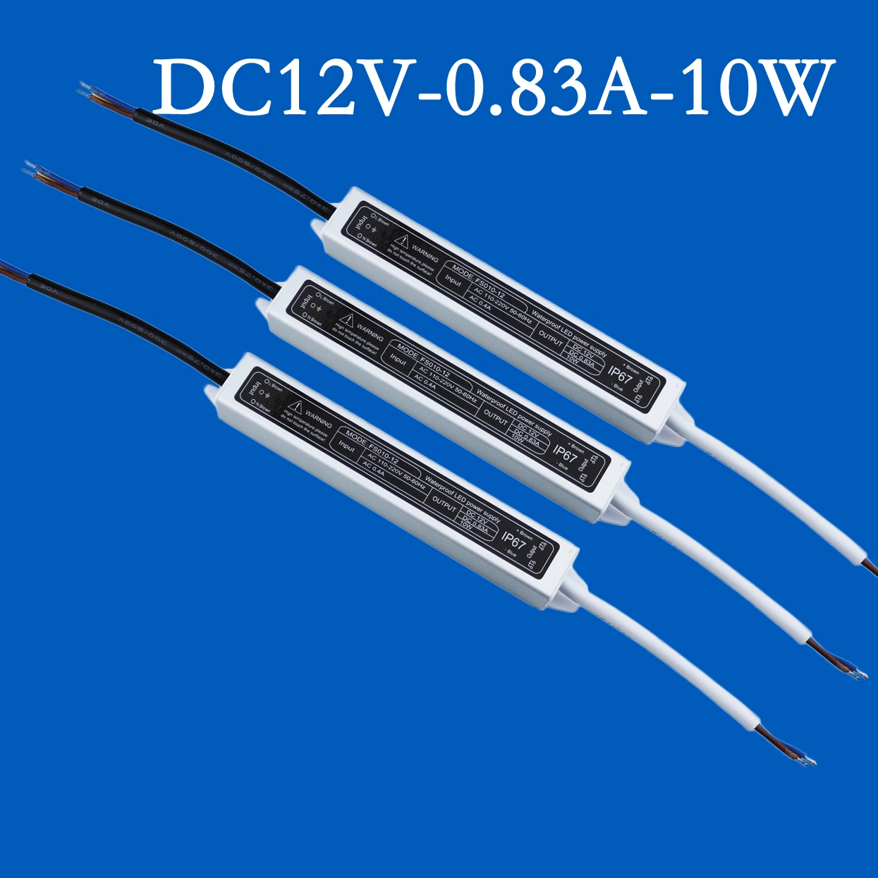 60W IP67 Waterproof AC110V to AC240V DC12V 5A LED Transformer for LED Module/LED Strip