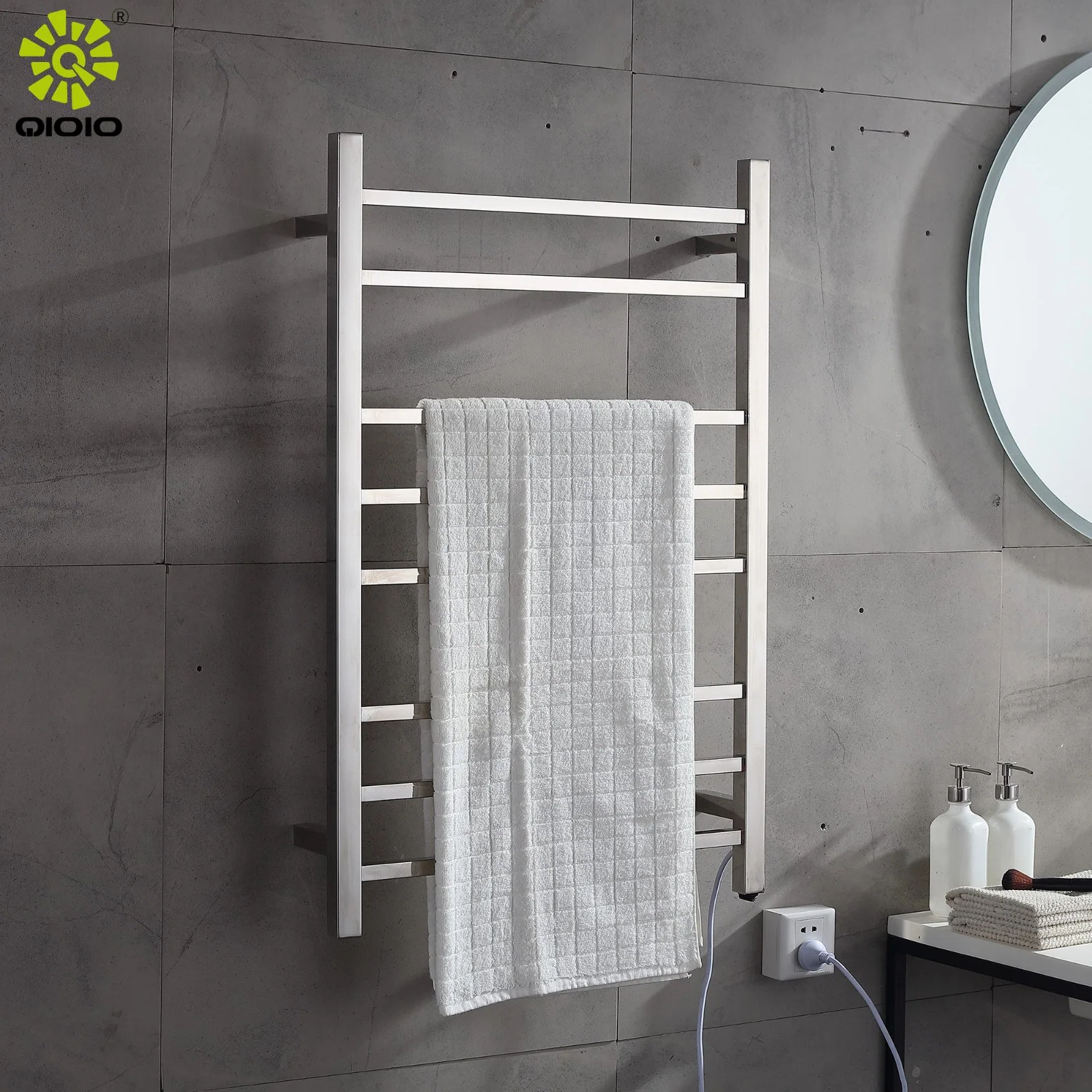 Bathroom Square Wall Mounted Heated Towel Rack