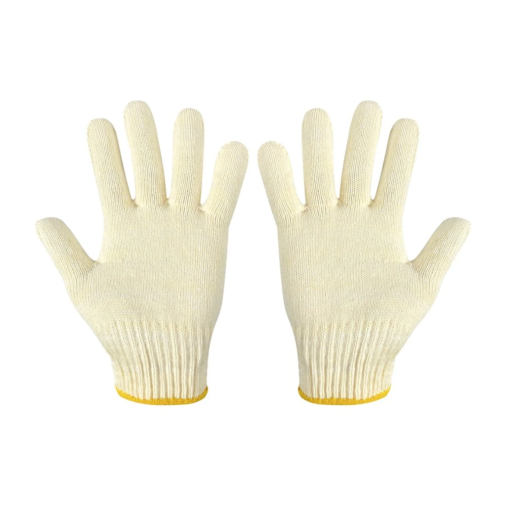 La Chine Fabricant main blanc coton personnalisé de la sécurité quotidienne des gants de travail de haut calibre 10 de la quantité de coton tricotés jauge 7