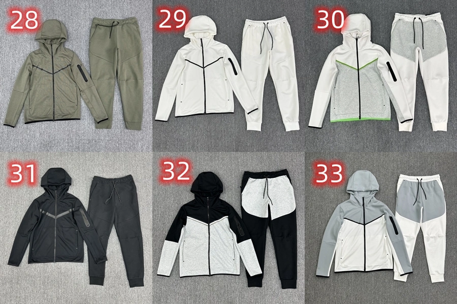 Designer Sportbekleidung Winter Tech Fleece Zip Hoodie Langarm-Trainingsanzug Mit Hose