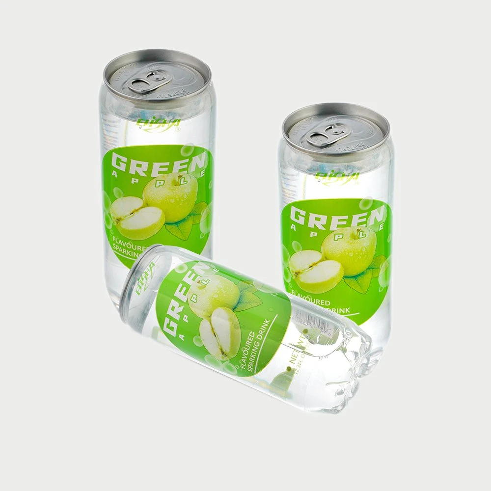 350ml Pet botella de manzana y sabor de la pupa agua de soda con destellos