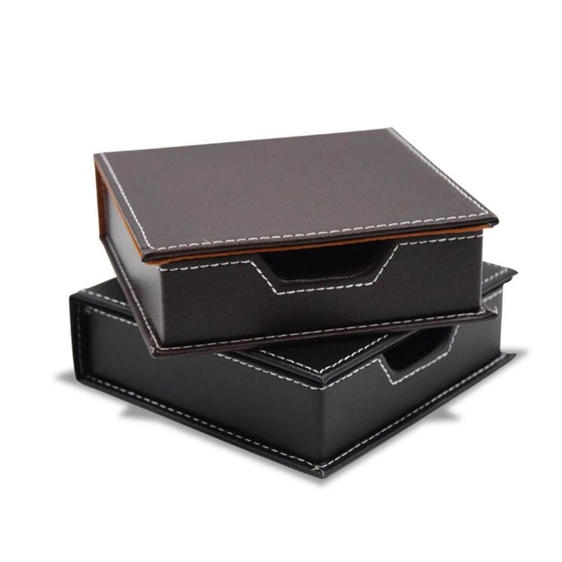 Black High Quality Desk Top Leather Memo Pad Holders