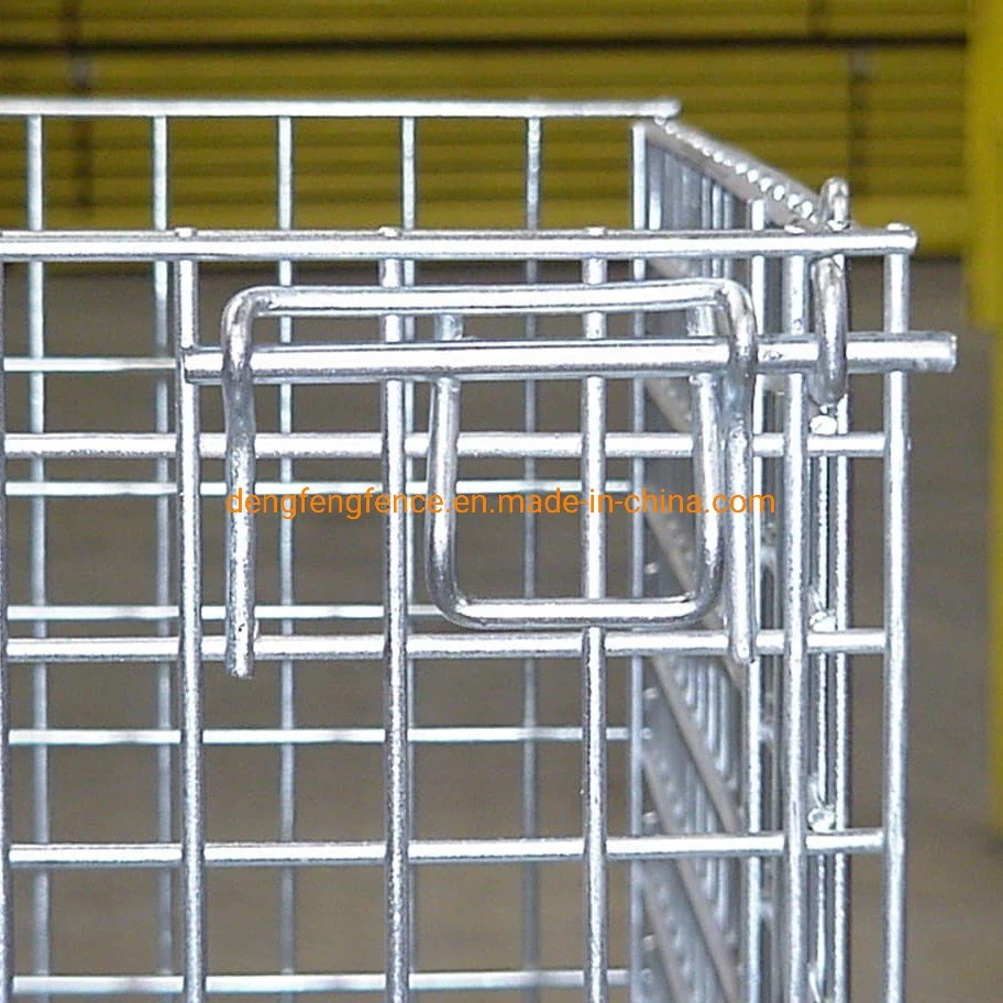 Warehouse Folding Heavy Capacity Collapsible Stainless Steel Wire Mesh Container