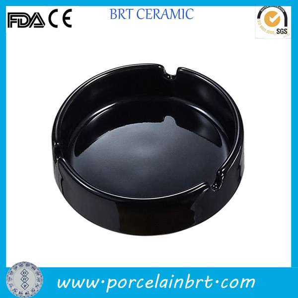 Round Black Ordinary Ceramic Cheap Ashtray