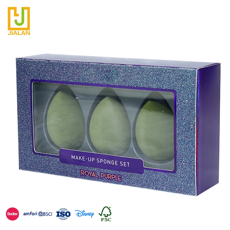 Storage Pendant Cardboard Gift Jewelry Display Cosmetic Carton Corrugated White Cardboard Underwear Packaging Printing Folding Window Custom Beauty Blender Pape