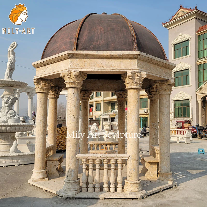 Outdoor Garden Decoration Hand Carved Marble Gazebo for Sale