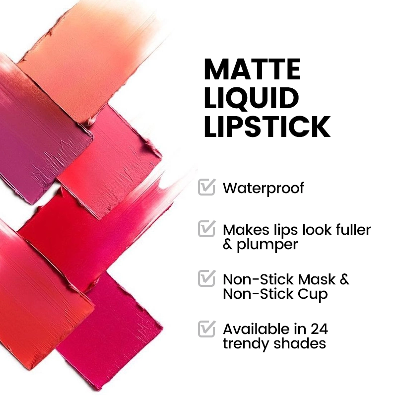 Hot Sale Cosmetics Fashion 24 Colors Bulk Custom Logo Matte Lip Gloss