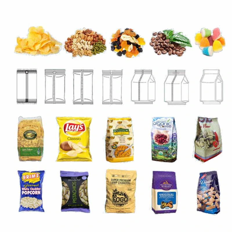 Vertikale Folienbeutel Versiegelungsbeutel Verpackung (Verpackung) Maschinen für Kartoffel Chip/Mutter/Süßigkeiten