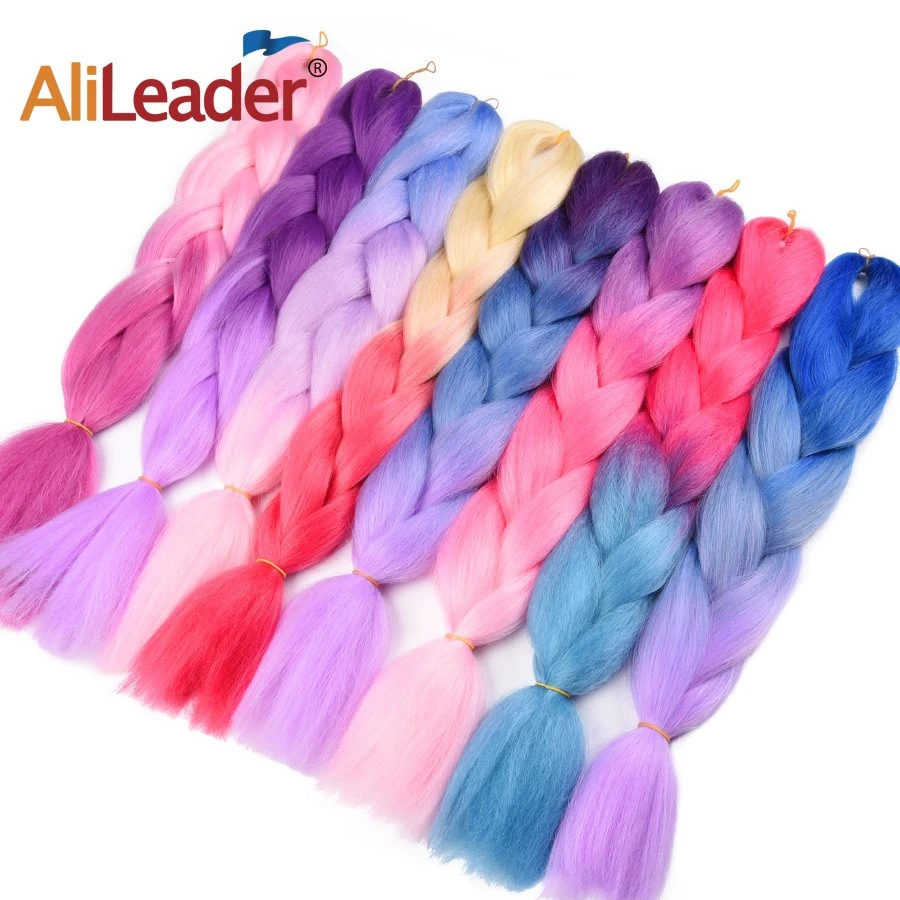 Provide Sample 24inch 2 3 4 Tone Twist Crochet Braiding Hair Synthetic Ombre Jumbo Braiding Hair Extension