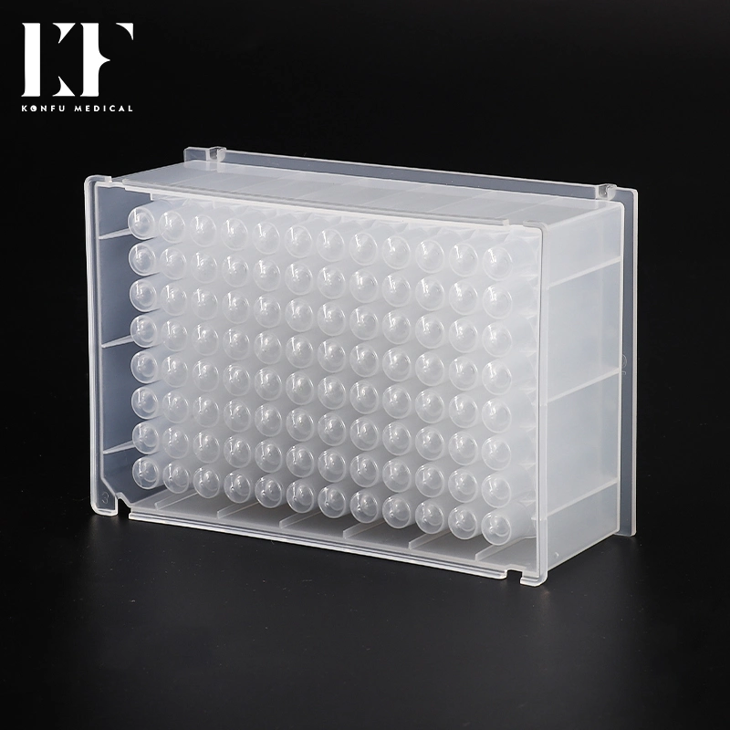 Highly Chemical Conical-Resistant Plastic Clear 96 Well Plate for Tissue Culture Laboratory Equipment 2.2ml Use with 96 Magnetic Tip Comb