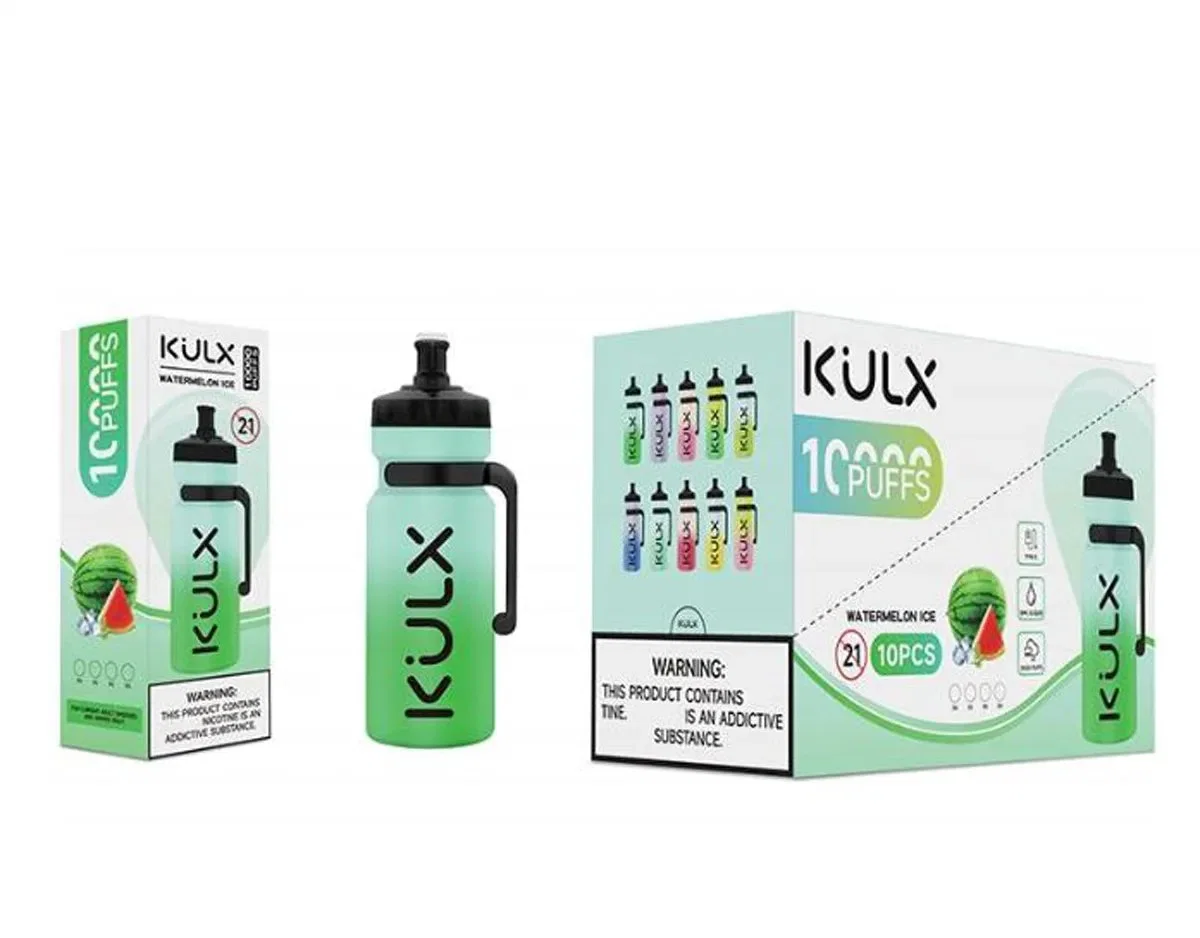 الأصلي Kulx 10000 Pulffs Disposable/Chargeable Vape E Sجاير تدفق الهواء التحكم في ضوء RGB 0% 2% 5% الاختياري 10 كيلو أطواق 10 مجموعة النكهات