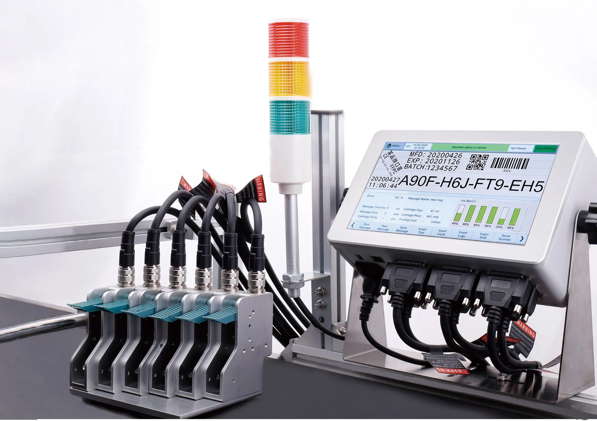 Docod OEM/ODM T600-3 38,1mm la máquina de marcado de inyección de tinta de impresión de inyección de tinta sobre el plástico