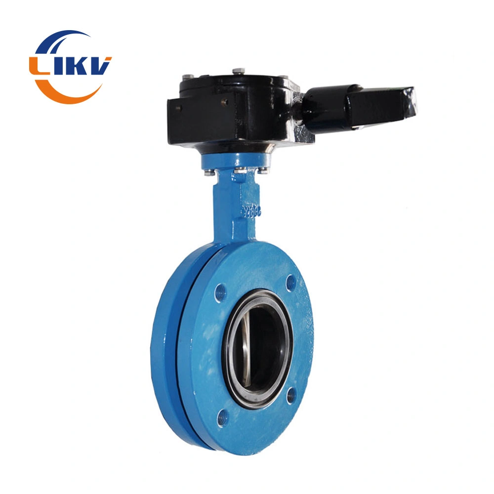 Rubber Seal U Short Pattern Flange Type Water Butterfly Valve Lever Operated