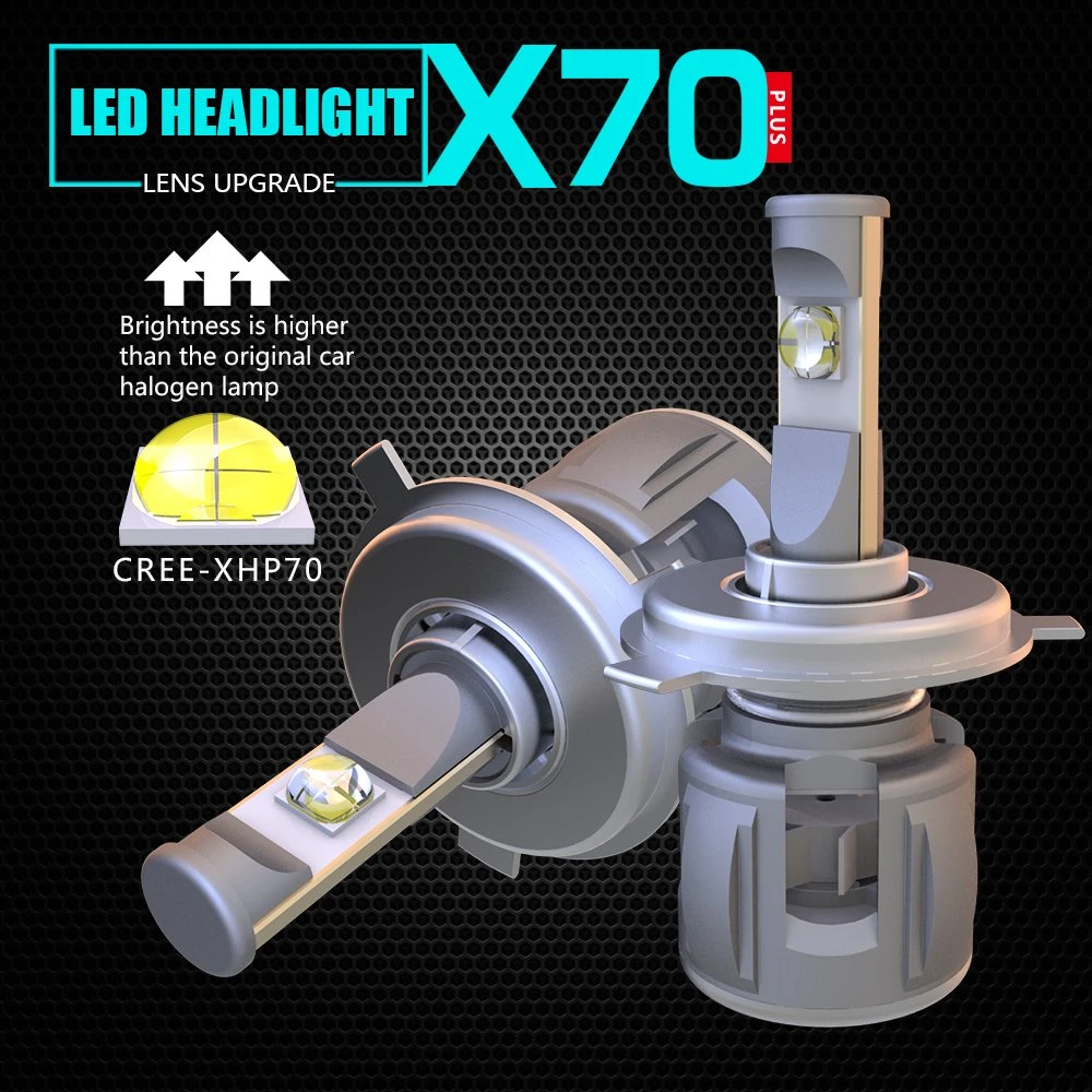 New X70 H4 Hb2 9003 12V 24V Auto Car LED Headlight Bulb Auto Light 60W 15600lm Motorcycle Accessories