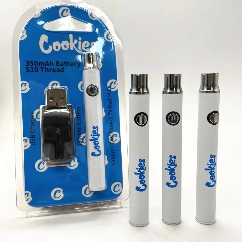 Cookies Preheating Vape Cartridges Battery 350mAh 510 Thread Vapes Pens batteries Adjustable Voltage with USB Charger