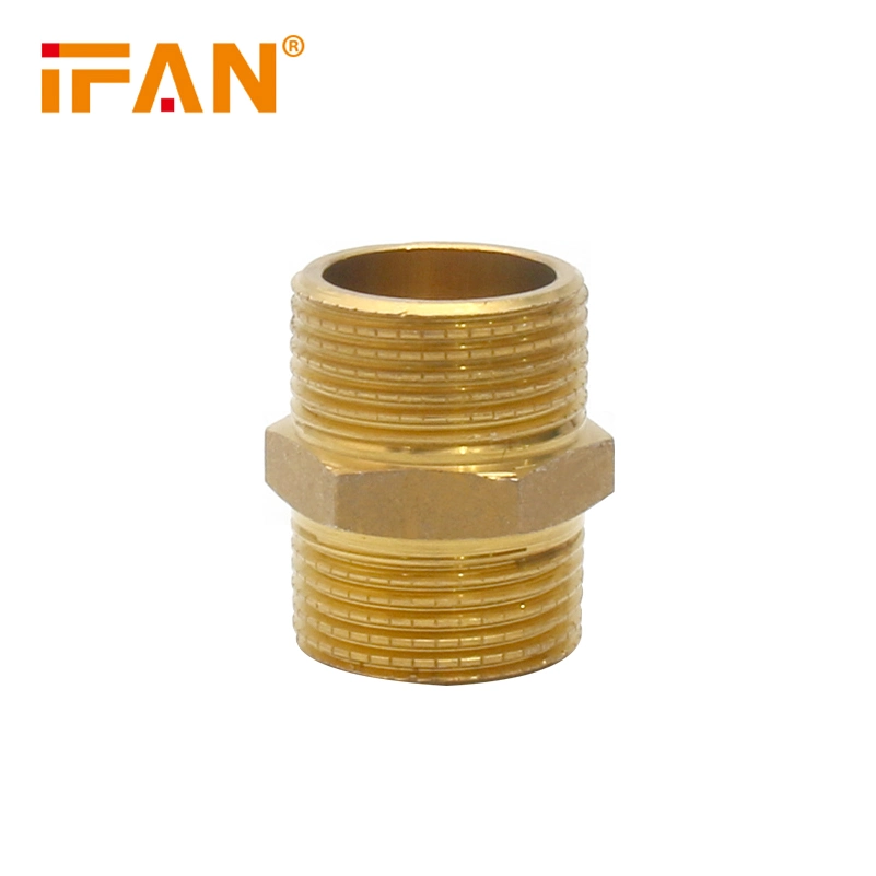 Ifan Manufacturers Brass Plumbing Fittings 1/2 Inch 1inch Nipple Forged Brass Fittings