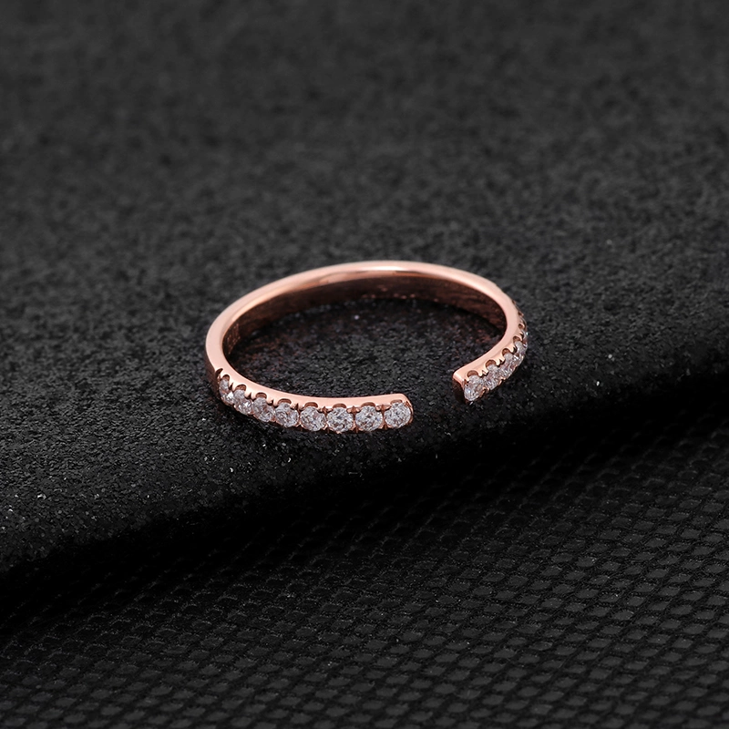 14K Roségold 1,5mm rund Brillantschliff Moissanite Stone Band Geschenk Im Klassischen Stil Des Ringes