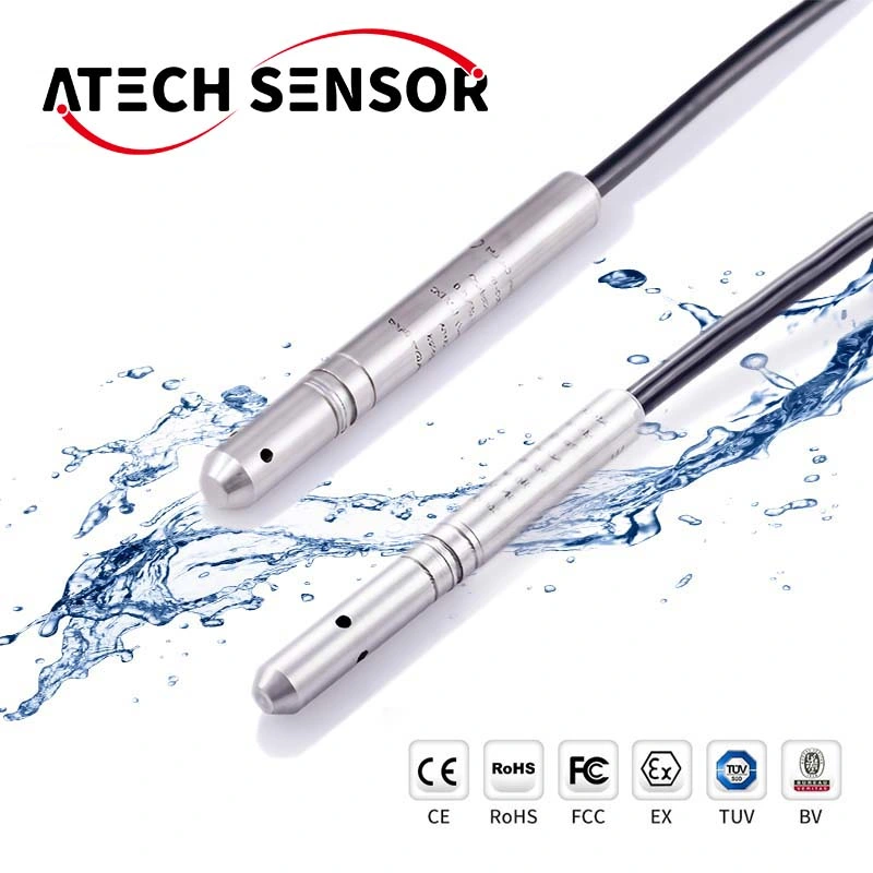 IP68 Alta precisión bajo costo 19mm líquido de combustible sumergible hidrostático Sensor de nivel de agua buena calidad 316L sensor de nivel de tanque sumergible Sensor de nivel del depósito de agua