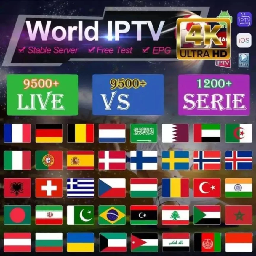 IPTV VIP 4K Premium Server 24 Hours M3u Code Free Test Reseller Panel Credits for Set Top Box Smart TV IPTV Subscription