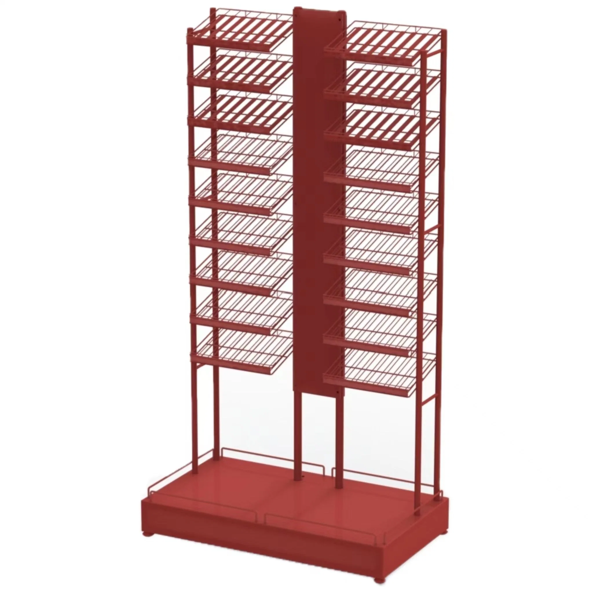 Customized Floor Standing Metal Cosmetic Makeup Display Stand Rack with Advertising Board