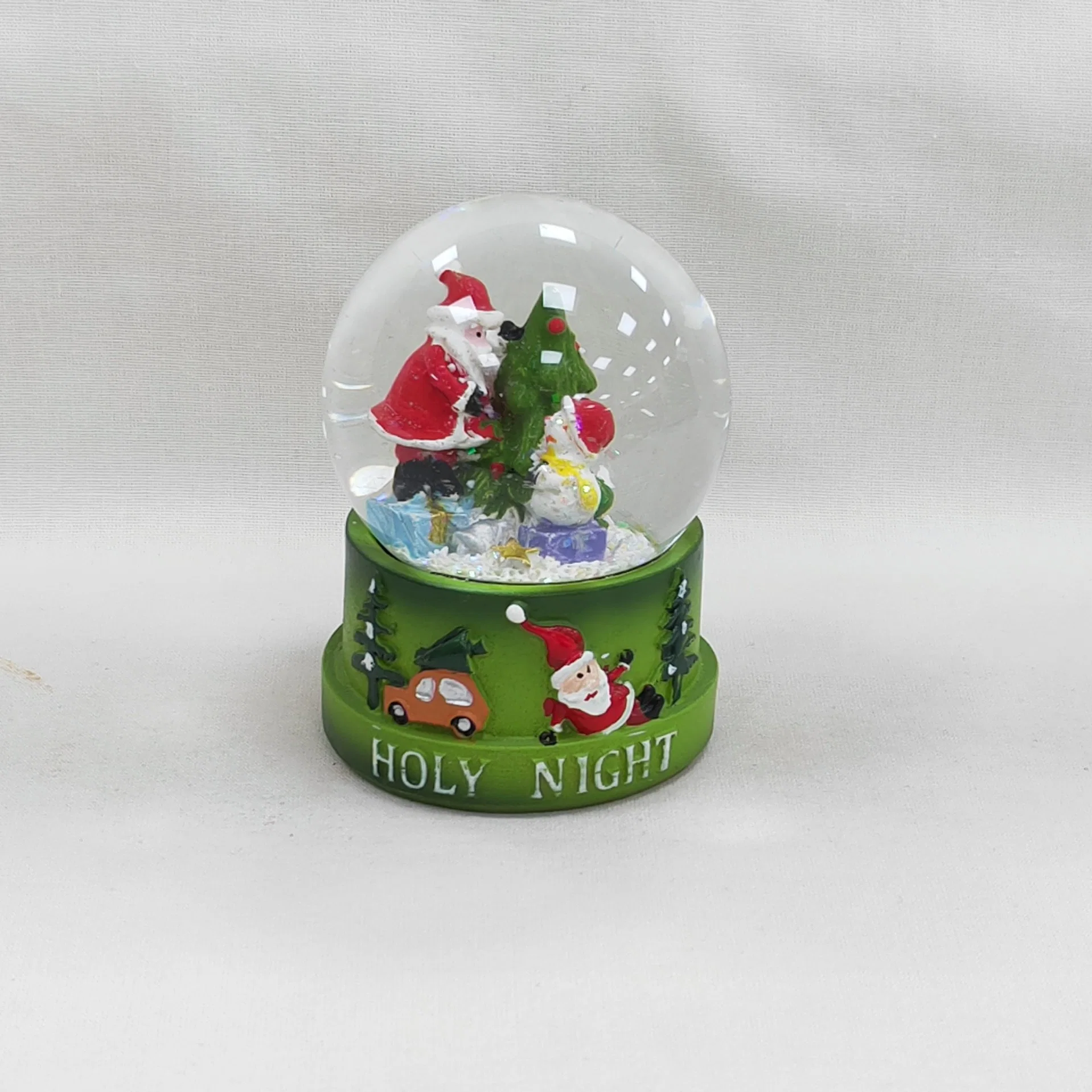 Bola de nieve de resina con Santa para la decoración de Navidad Globo de agua