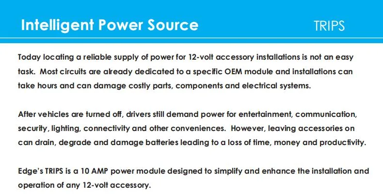 Edge Trips Intelligent Power Source Power Trigger