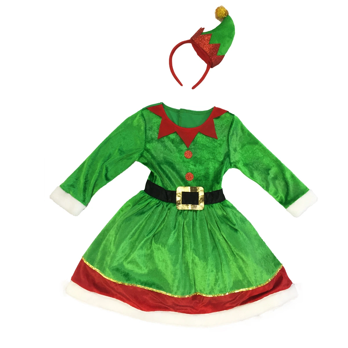 2021 New Style High Quality Kids Christmas Clothes Fashion Elf Dress up for Girls Children Party Performance Costume