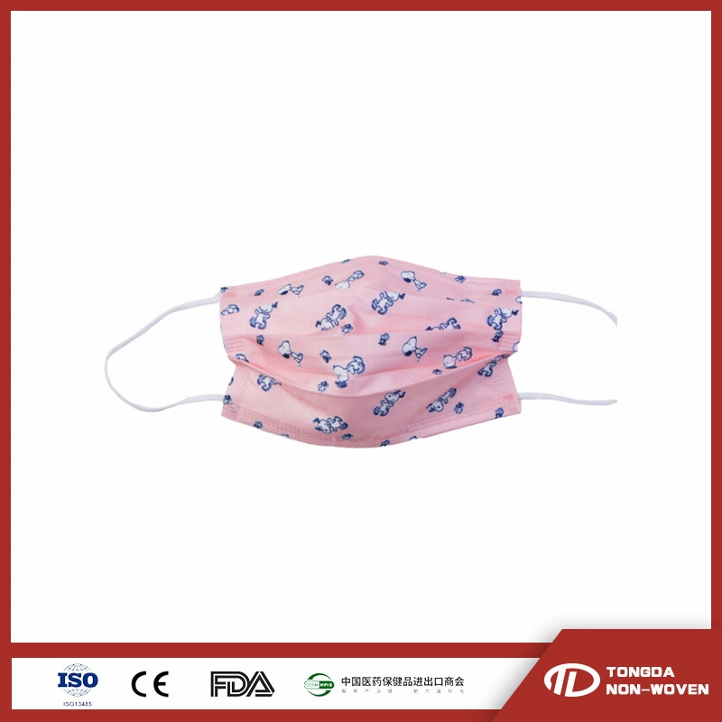 Manufacturer CE Nonwoven 3 Ply Earloop Protective Mask Disposable Face Mask with Round Elastic