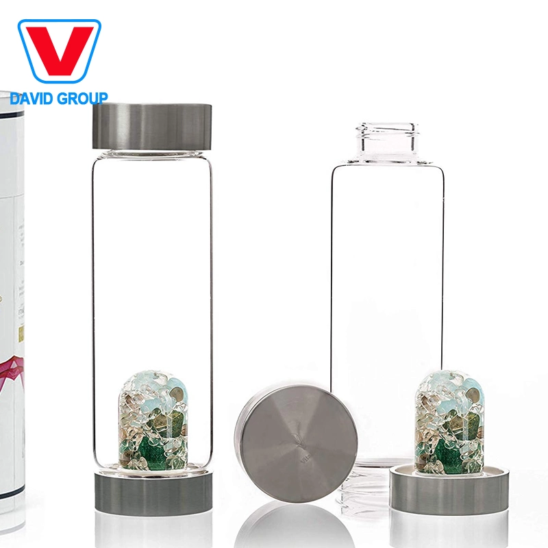 Natural Crystal Stone Crystal Glass Water Bottle