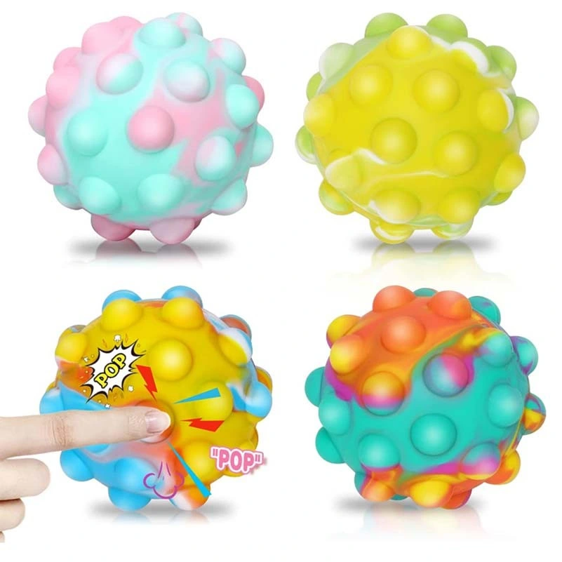 Autism Relief Anxiety Stress Toys Silicone Decompression Pops Sensory Bubble Toy Set Squeeze Pops Fidget Toy Balls