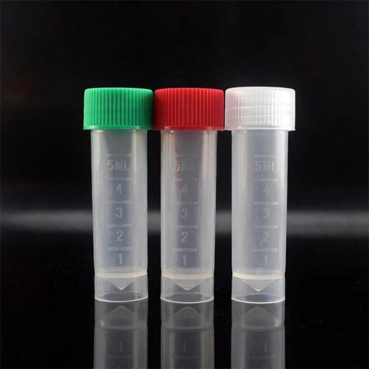 Plastic Test Tubes Screw Caps Bottle Vial Storage Container for Lab