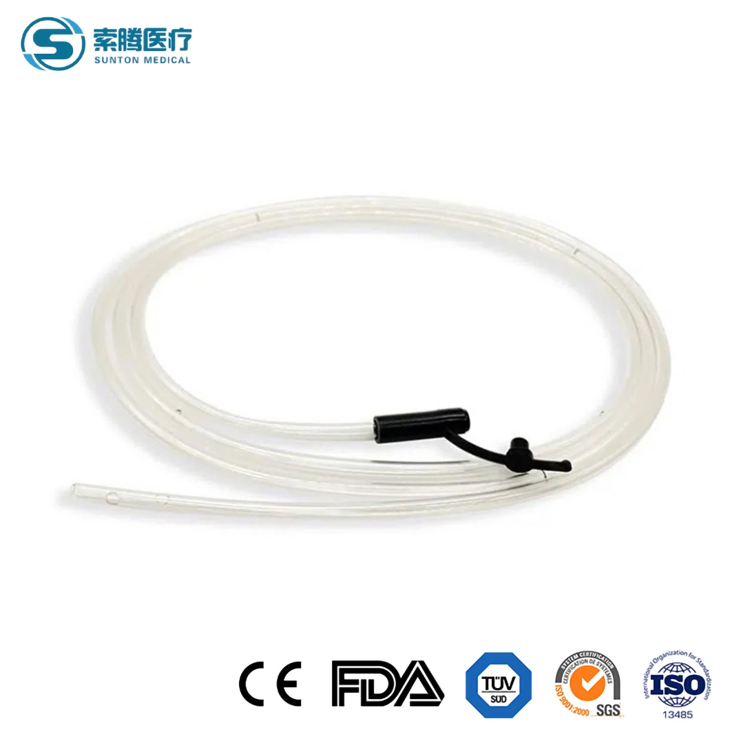 Sunton Disposable Gastrostomy Feeding Tube China 120mm Length Disposable Medical PVC Stomach Feeding Tube Suppliers Surgical Grade Rubber Feeding Tube