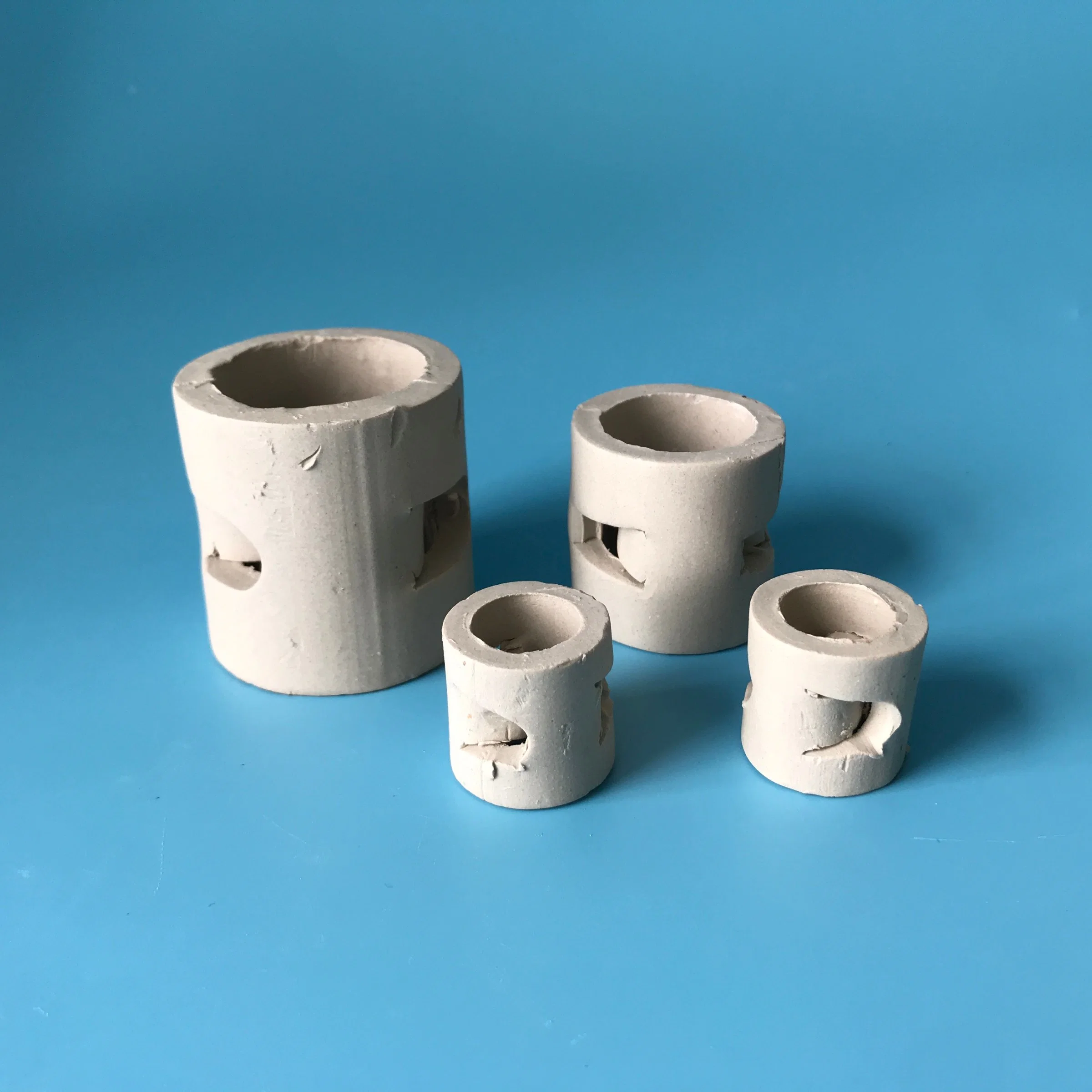 Light Grey Acid Resistance Ceramic Alumina Pall Ring for Chemical Tower Packing