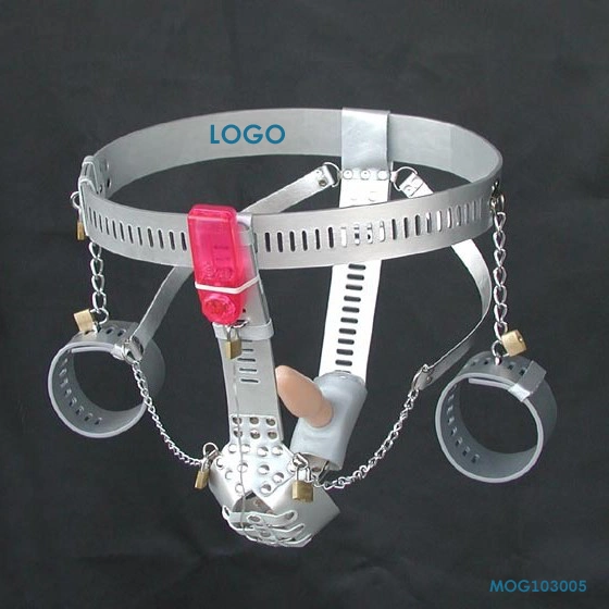 Bdsm Handcuff Bondage Locking Adjustable Chastity Belt with Remote Control Vibrator Anal Toys Tight Penis Sex Toys