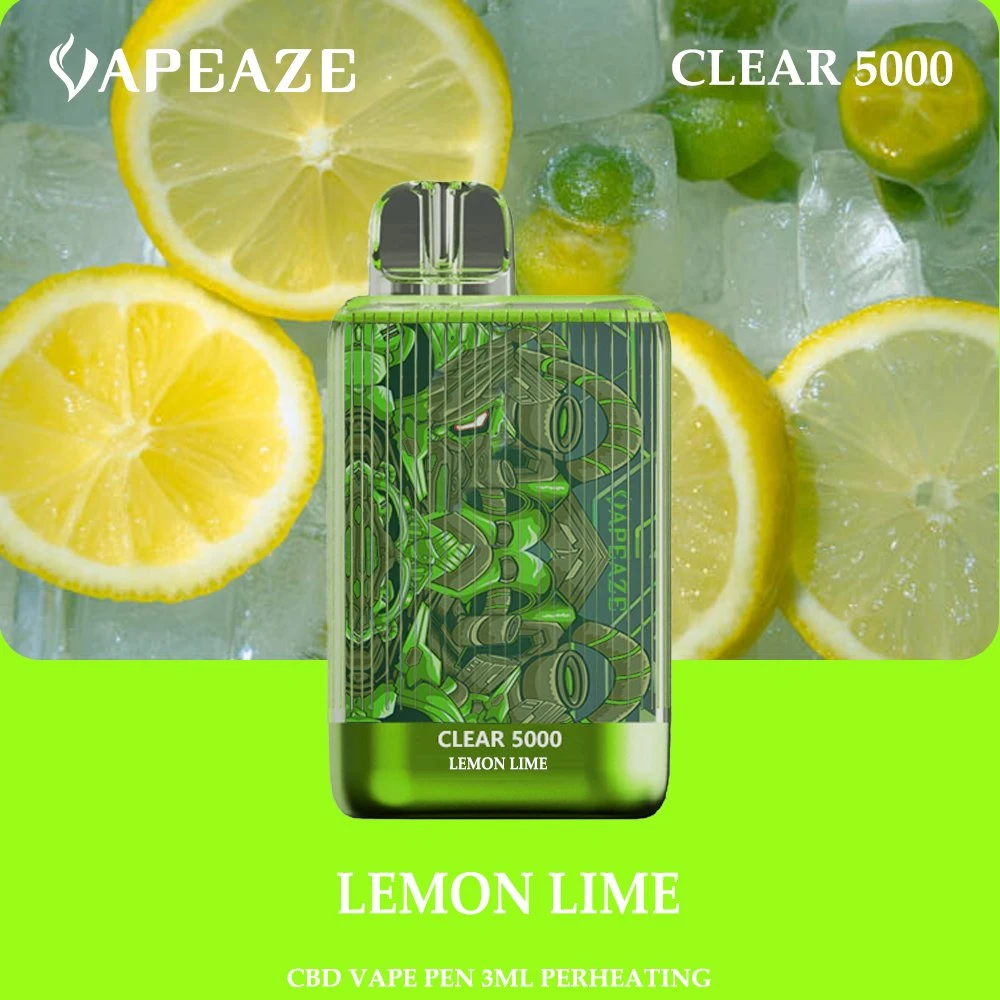 Vapeaze Clear5000 Iced Lemonade Disposable Vape - 2% Nicotine - 550mAh Battery, 11ml Capacity, 5000 Puffs