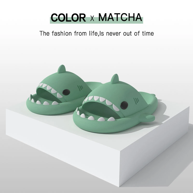 Summer EVA Unisex Adult Bathroom House Swimming Non-Slip Cute Shark Thick Slippers