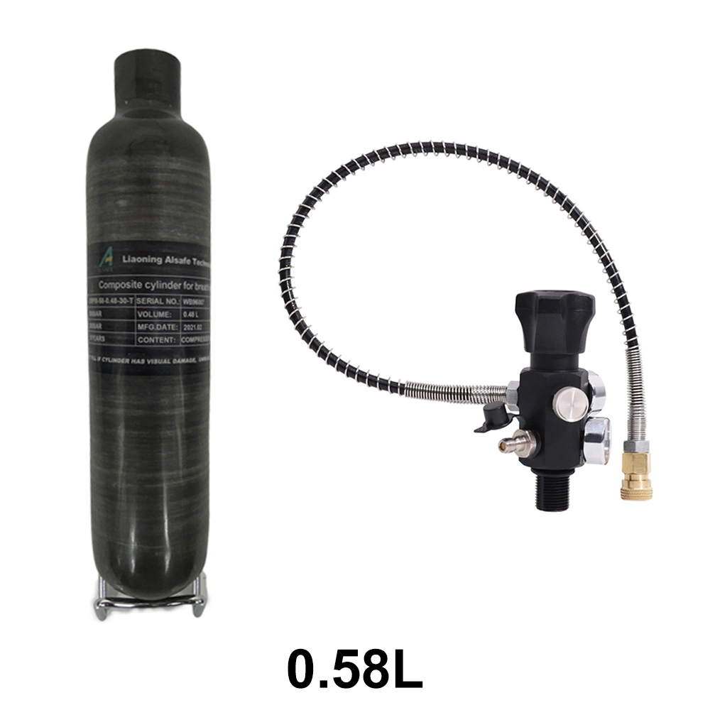 Fabricante Venta directa Popular Alta presión 0,58L Ultra Light Carbon Cilindro de gas de fibra de Paintball