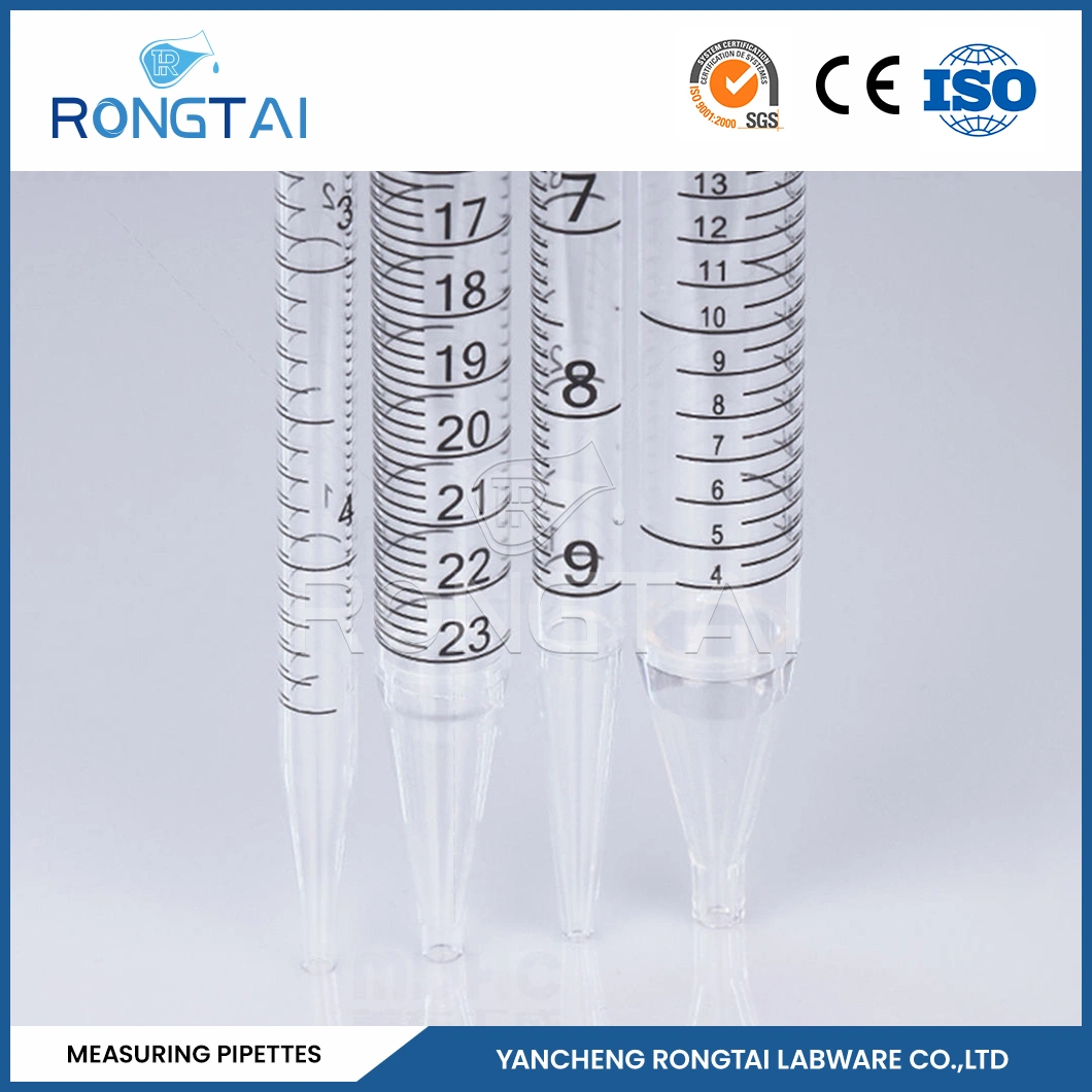 Rongtai Química equipos de laboratorio Fabricadores Laboratorio Pipetón Precio China 50ml Pipeta de medición de vidrio