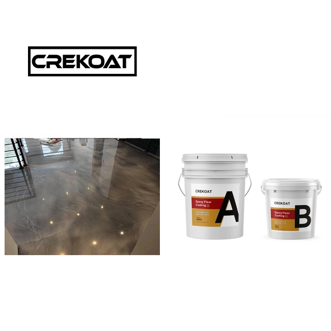 Polishing Seamless Abrasion Resistant Epoxy Coating Metallic Epoxy Flooring Self Leveling Clear Epoxy Resin Floor Painting