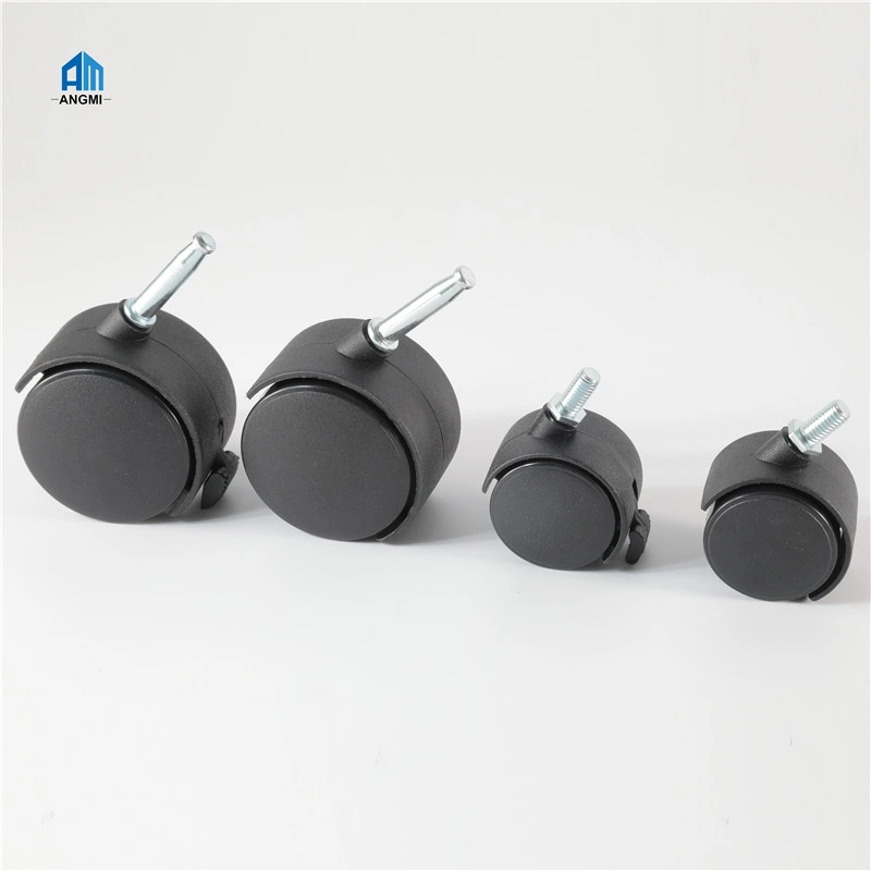 White/Black OEM Office Chair Caster Wheels with Brake Without Brake PP/Nylon Furniture Caster