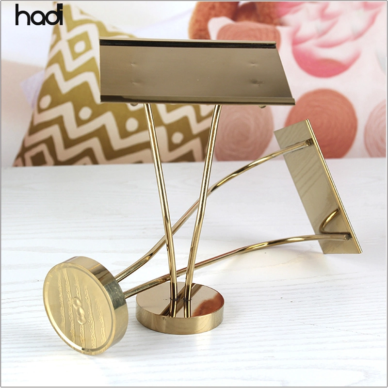 Hadi Restaurant Supply Fancy Table Number Holders Stainless Steel Silver Table Number Stands Buffet Tag Place Card Business Holder for Sale