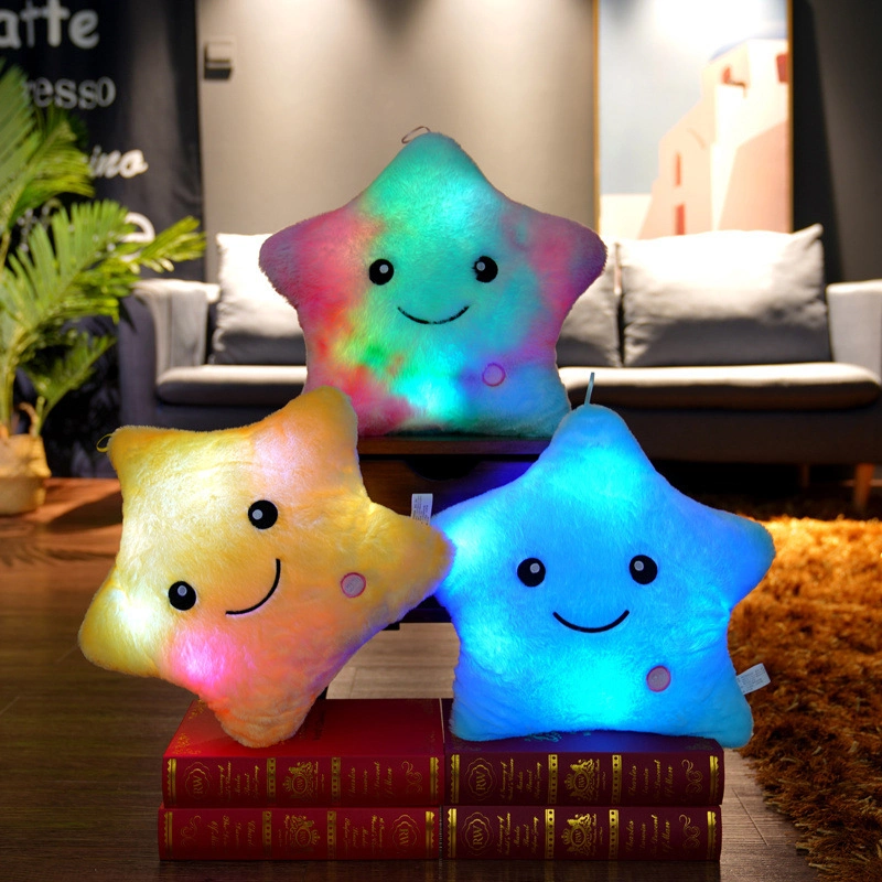 LED Pillow Star Cushion Colorful Glowing Pillow Plush Doll LED Soft Toy Light Toys Gift for Girls Kids Christmas Birthday