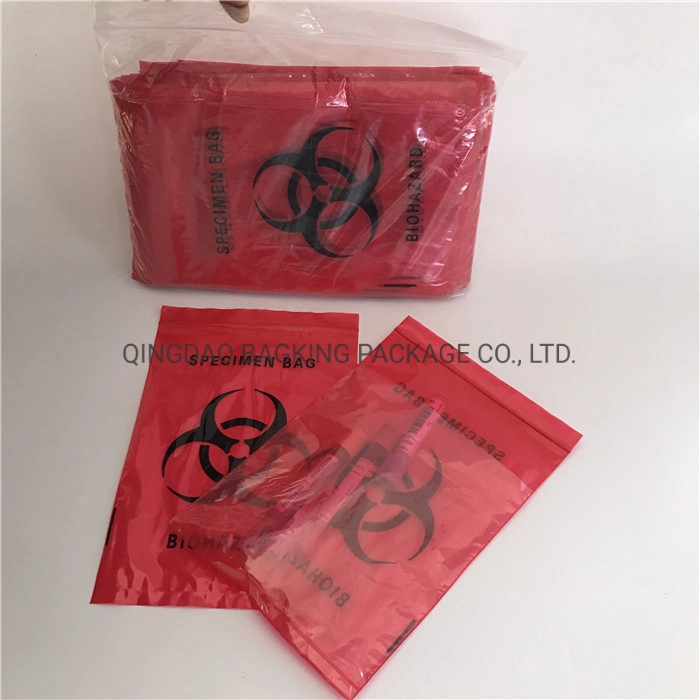 95kpa Plastic Transportation Biohazard Waste Medical Autoclavable Biohazard Specimen Transport Bags Ues Medical Lab Safety Bag