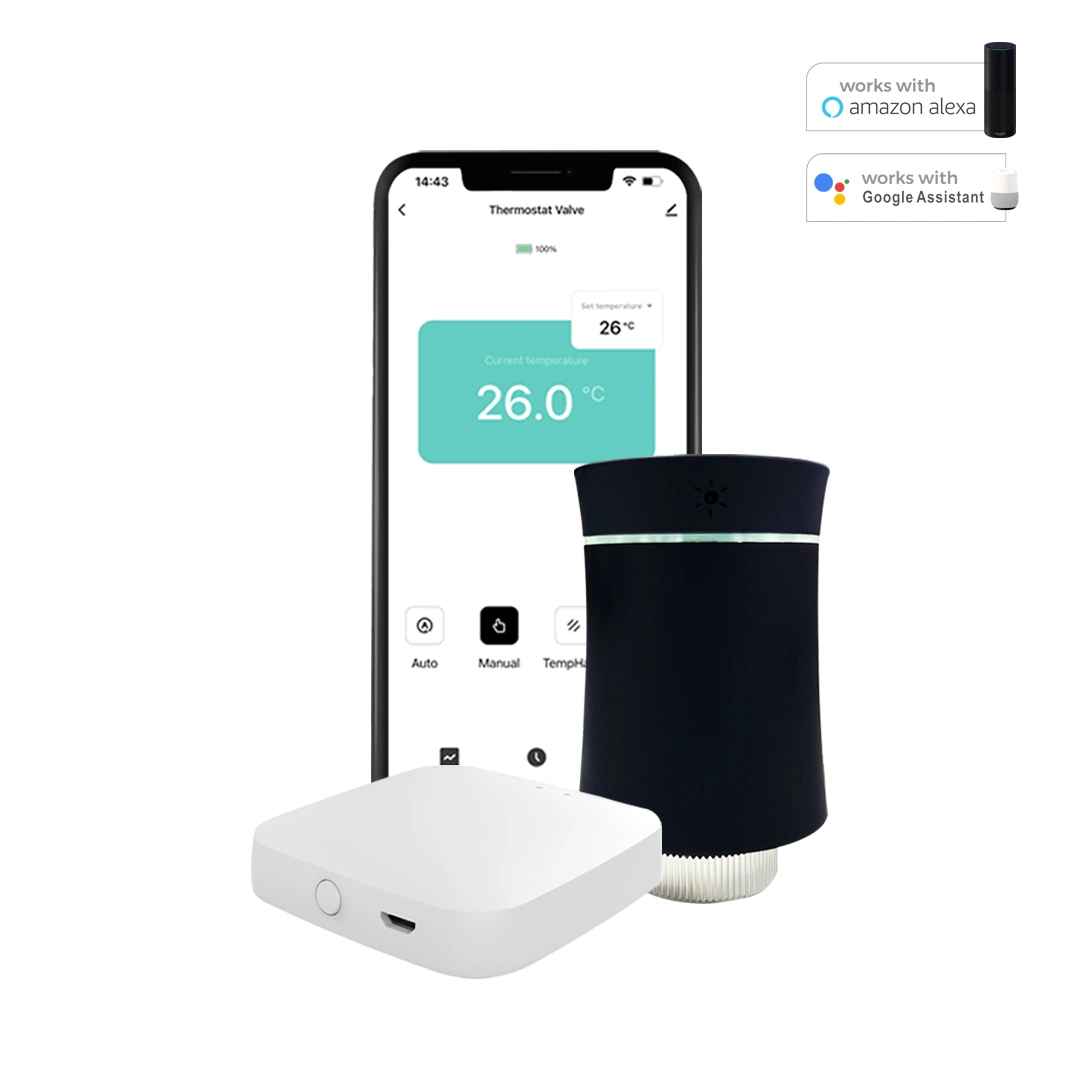 Einstellbarer Google programmierbarer Tuya WiFi Zigbee Trv Smart Thermostatischer Heizkörper Thermostat Des Ventils