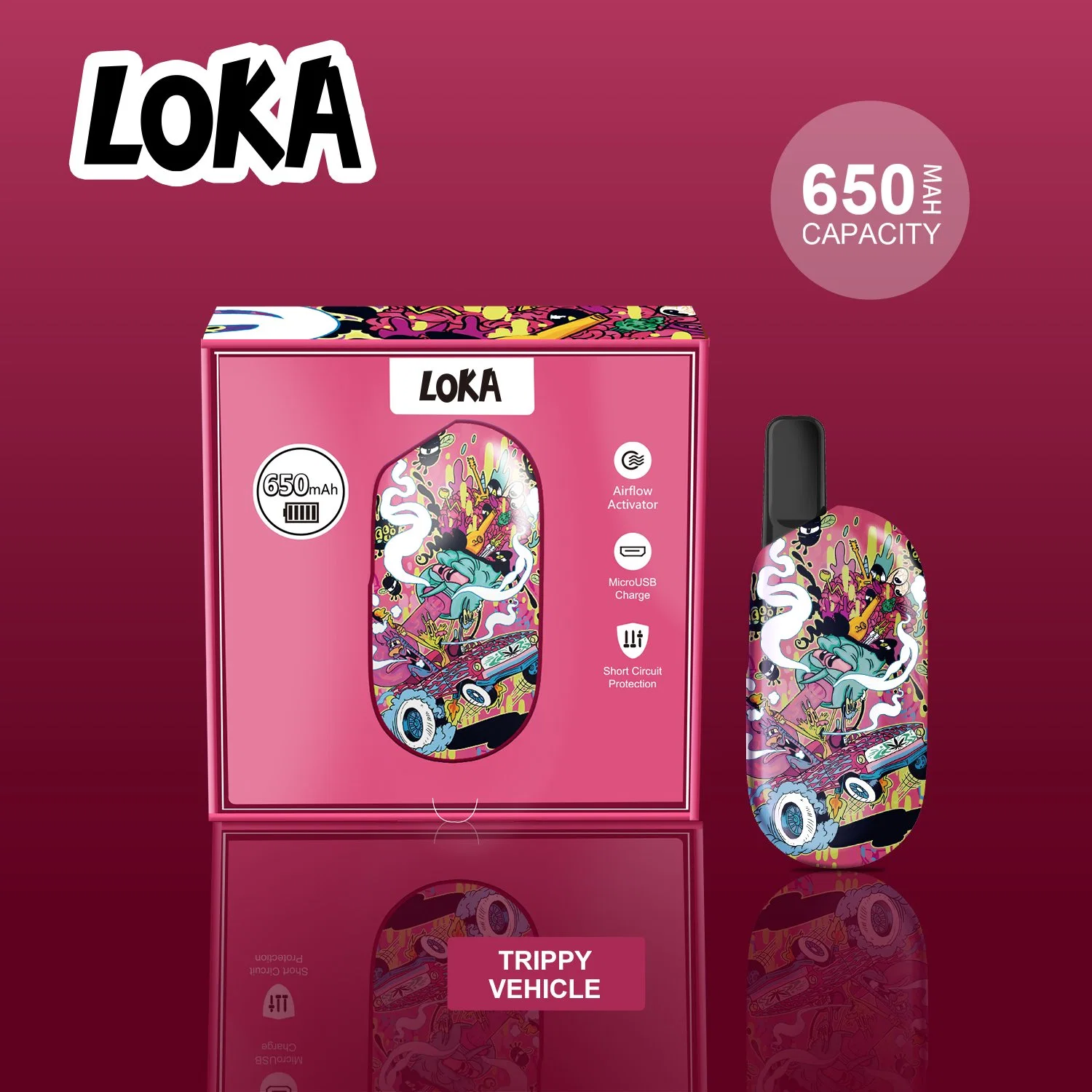 Meilleur Prix Loka batterie 650mAh Batterie Vape Loka avec 10 modèles