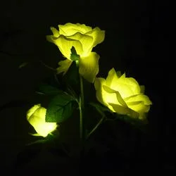 New Product Garden Solar Light/Lily/Rose Flower Style 3 LED Outdoor Decoration Solar Flower Lamp