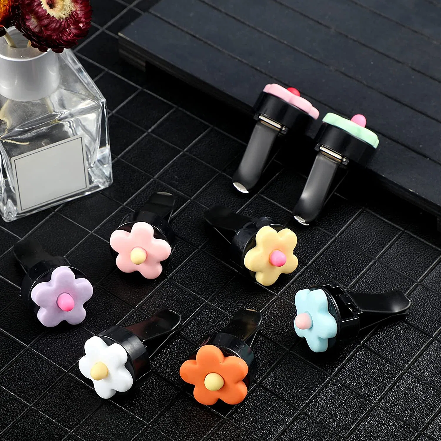 Flower Air Vent Clip Colorful Perfume Car Air Freshener