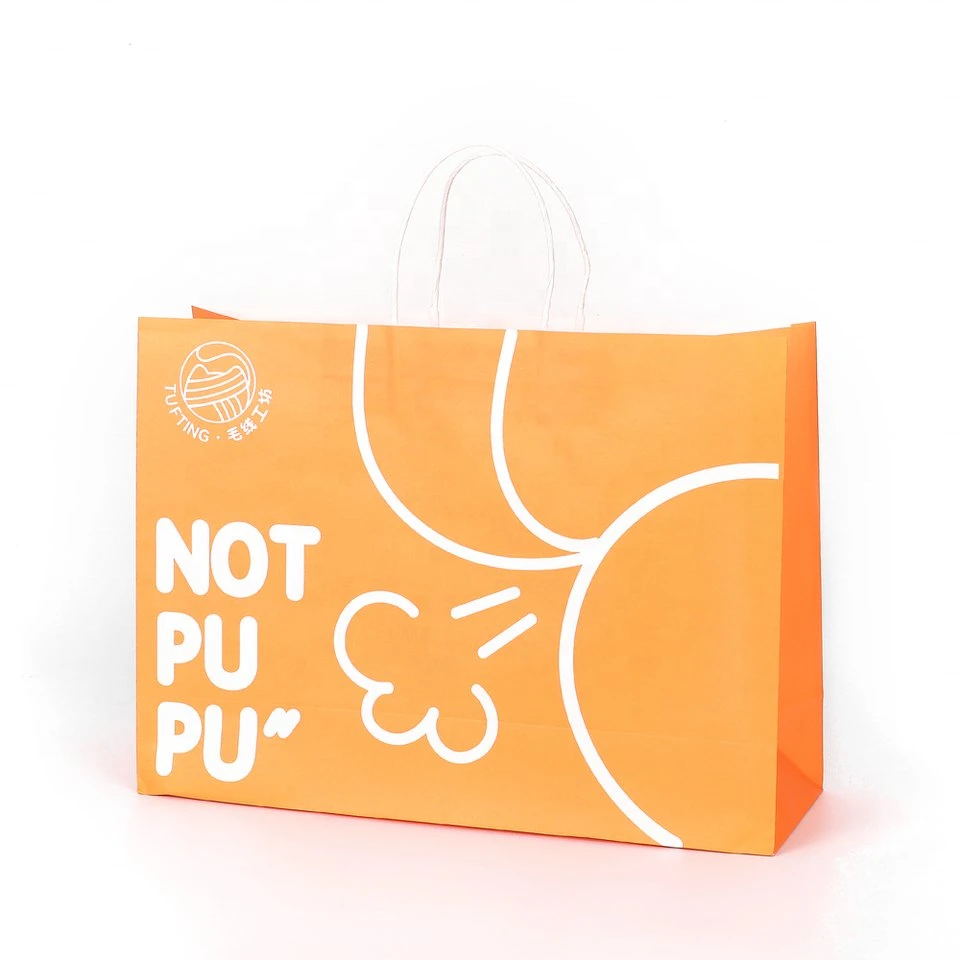 Full Druck mit Logo Luxus Shopping Kraftpapier Tasche für Kleidung
